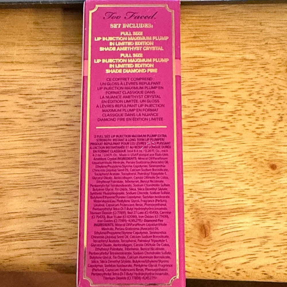Too Faced Lip Injection Maximum Plump Duo - Hot Pink & Clear - Picture 2 of 4